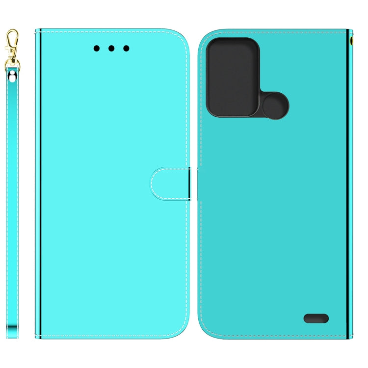 For ZTE Blade A52 Imitated Mirror Surface Horizontal Flip Leather Phone Case