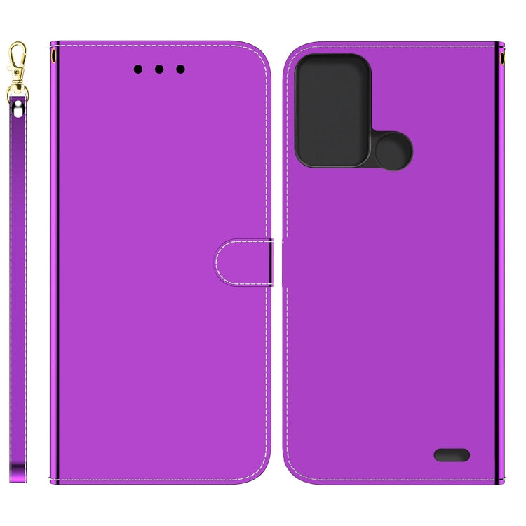 For ZTE Blade A52 Imitated Mirror Surface Horizontal Flip Leather Phone Case