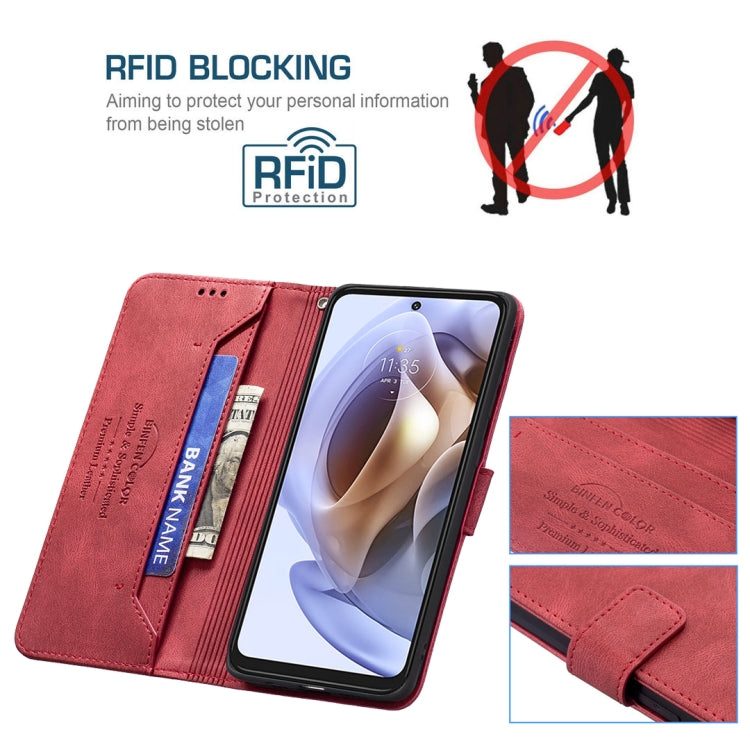 For Motorola Moto G31 / G41 Magnetic Clasp RFID Blocking Anti-Theft Leather Case