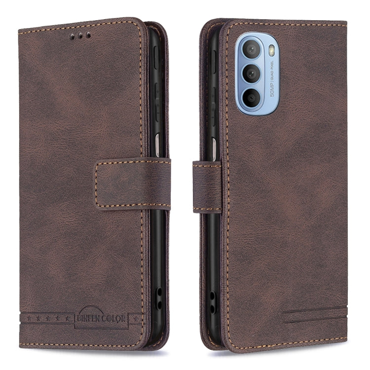 For Motorola Moto G31 / G41 Magnetic Clasp RFID Blocking Anti-Theft Leather Case