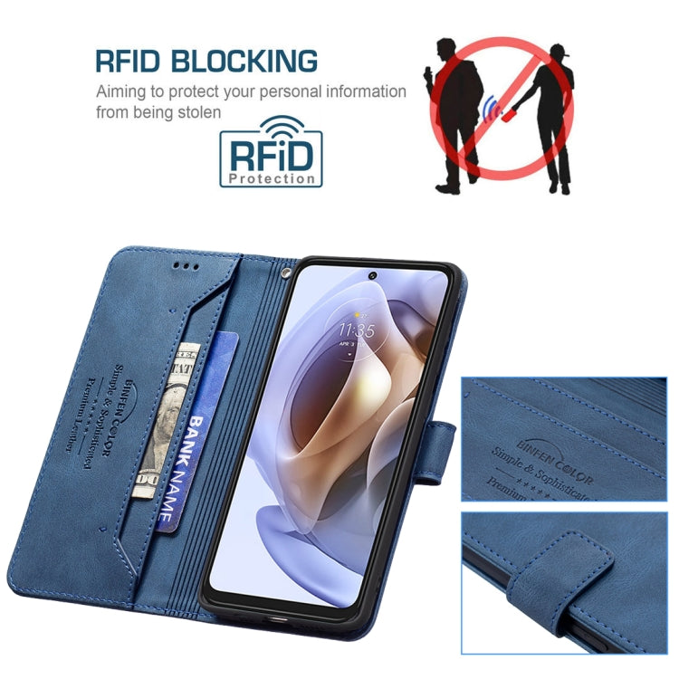 For Motorola Moto G31 / G41 Magnetic Clasp RFID Blocking Anti-Theft Leather Case