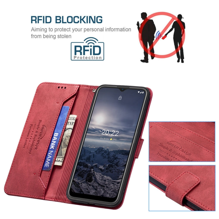 For Nokia G21 / G11 Magnetic Clasp RFID Blocking Anti-Theft Leather Case