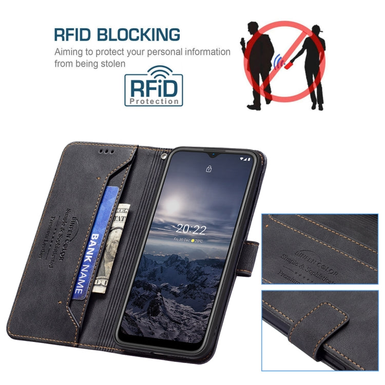 For Nokia G21 / G11 Magnetic Clasp RFID Blocking Anti-Theft Leather Case