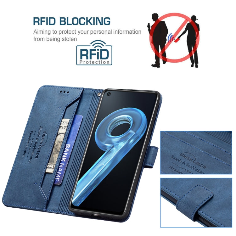 For OPPO A36 4G / A96 4G / A76 4G / K10 4G / Realme 9i Magnetic Clasp RFID Blocking Anti-Theft Leather Case