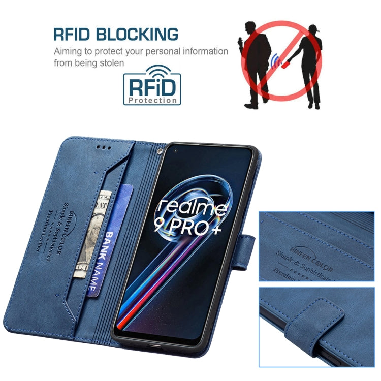 For OPPO Realme 9 Pro+ Magnetic Clasp RFID Blocking Anti-Theft Leather Case