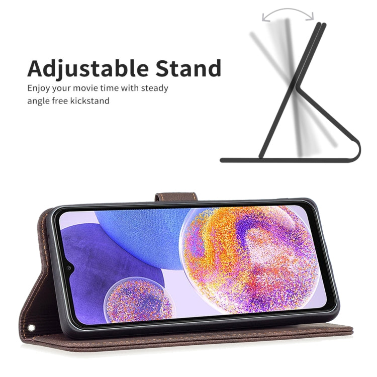 For Samsung Galaxy A23 5G Magnetic Clasp RFID Blocking Anti-Theft Leather Case