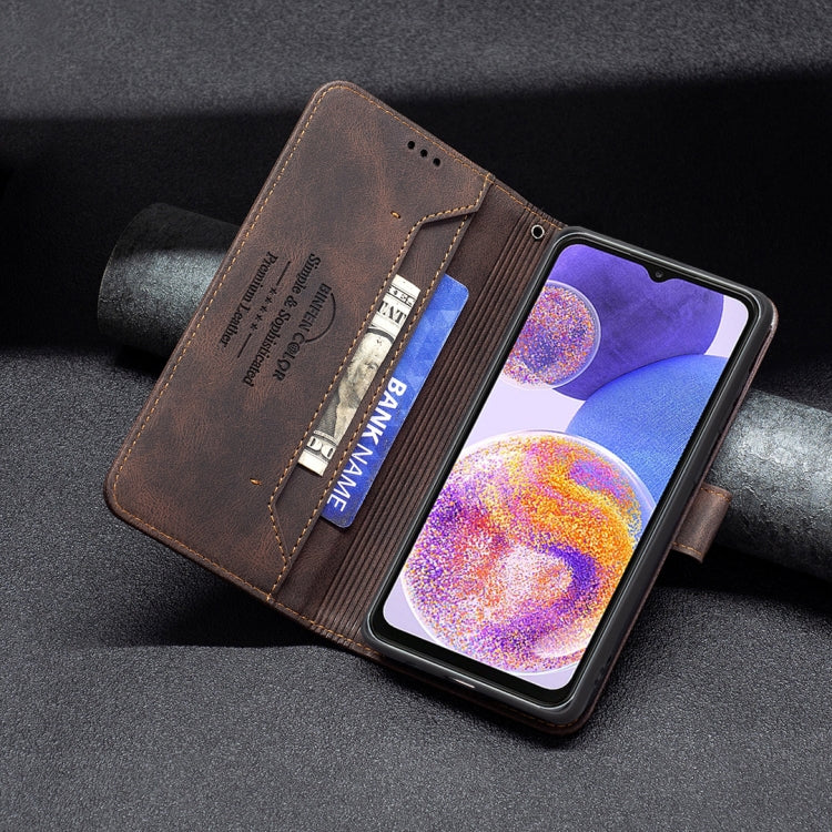 For Samsung Galaxy A23 5G Magnetic Clasp RFID Blocking Anti-Theft Leather Case