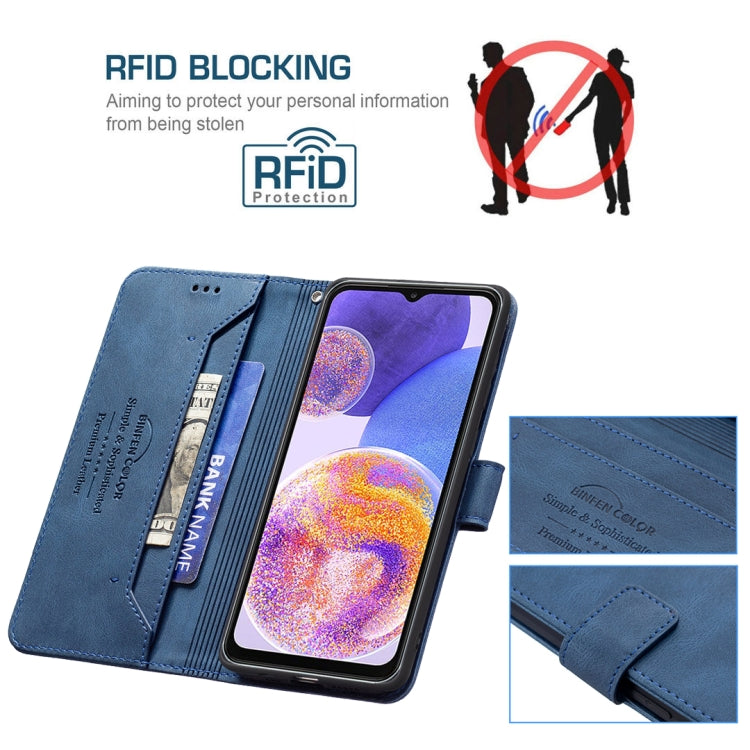 For Samsung Galaxy A23 5G Magnetic Clasp RFID Blocking Anti-Theft Leather Case