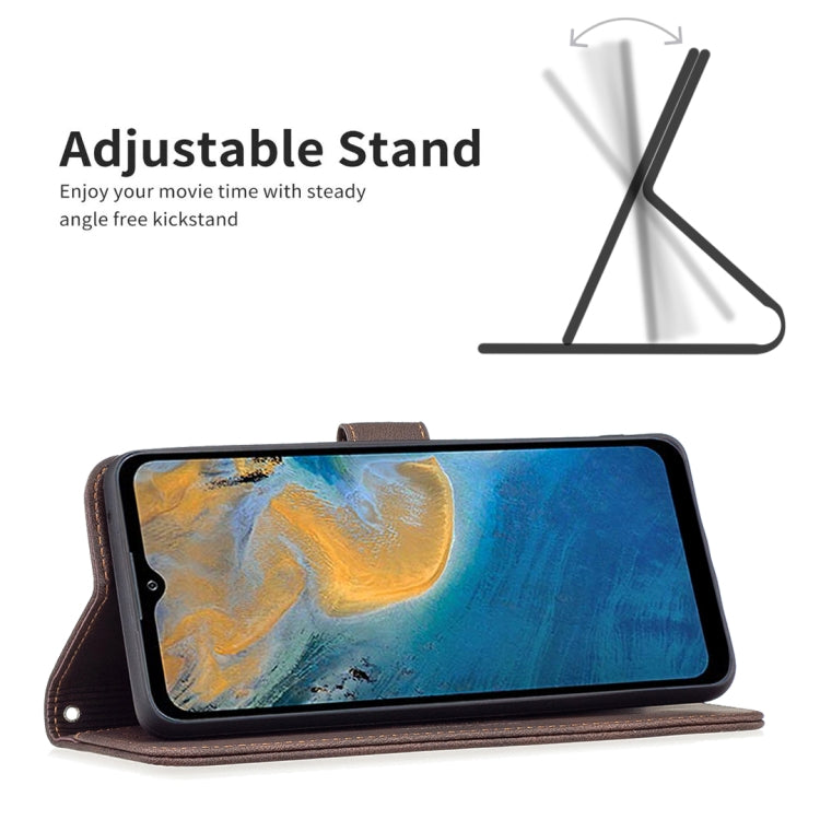 For ZTE Blade A51 Magnetic Clasp RFID Blocking Anti-Theft Leather Case