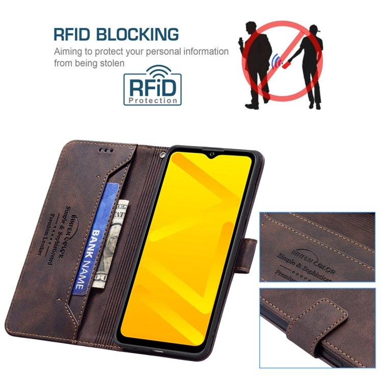 For ZTE Blade A71 Magnetic Clasp RFID Blocking Anti-Theft Leather Case