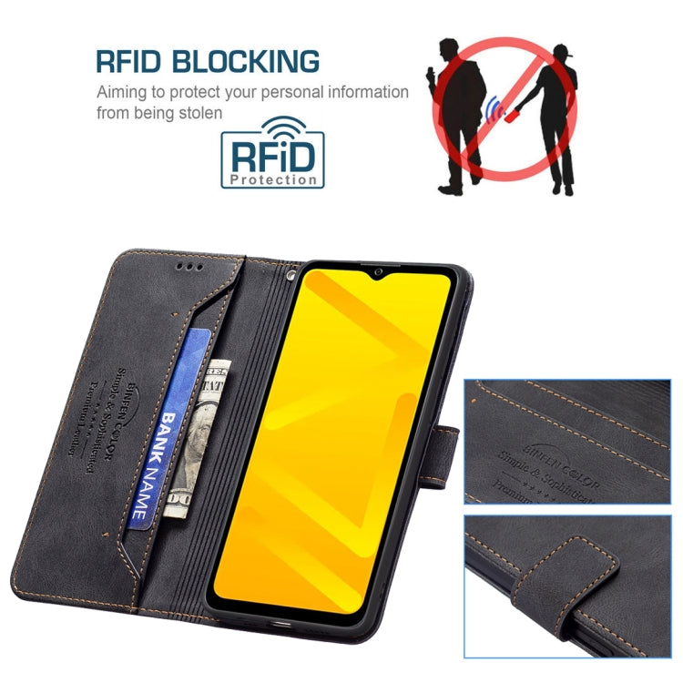 For ZTE Blade A71 Magnetic Clasp RFID Blocking Anti-Theft Leather Case