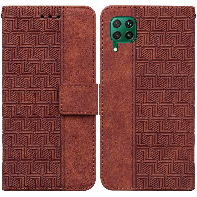 For Huawei P40 Lite/nova 6 SE/nova 7i Geometric Embossed Leather Phone Case