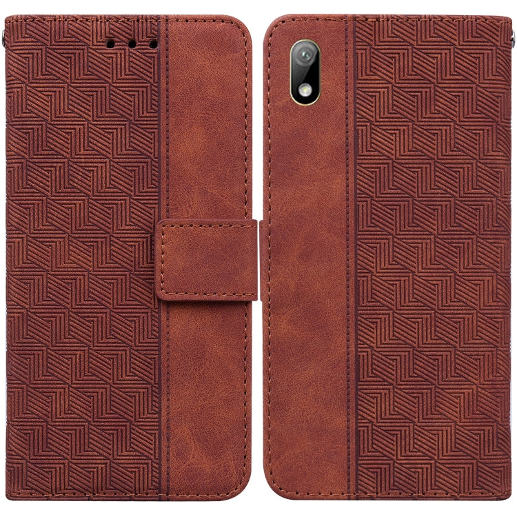 For Huawei Y5 2019 / Honor 8S Geometric Embossed Leather Phone Case