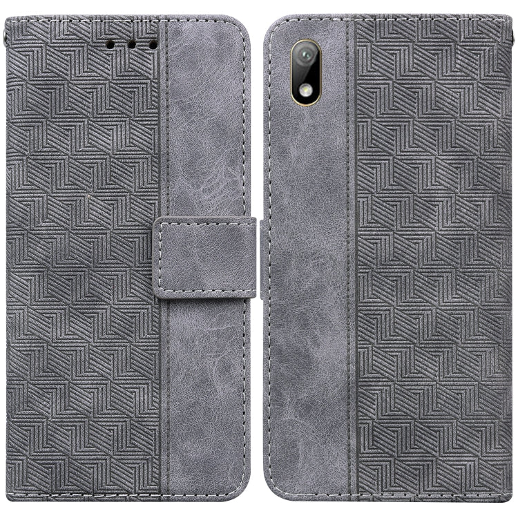 For Huawei Y5 2019 / Honor 8S Geometric Embossed Leather Phone Case