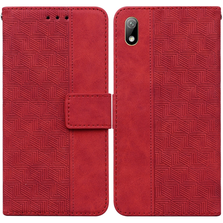 For Huawei Y5 2019 / Honor 8S Geometric Embossed Leather Phone Case