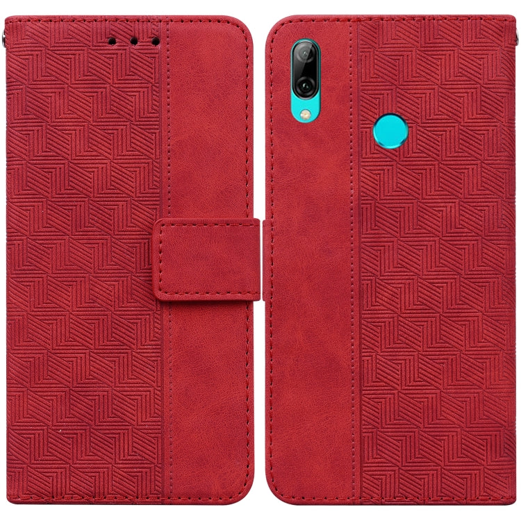 For Huawei P smart 2019/Honor 10 Lite Geometric Embossed Leather Phone Case