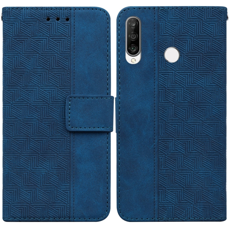 For Huawei P30 Lite / nova 4e Geometric Embossed Leather Phone Case
