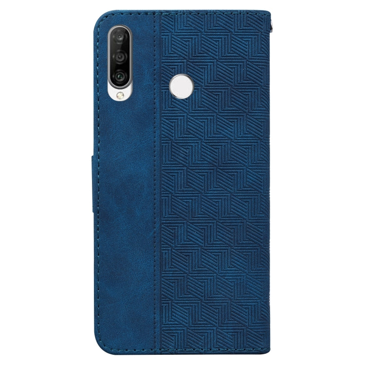 For Huawei P30 Lite / nova 4e Geometric Embossed Leather Phone Case