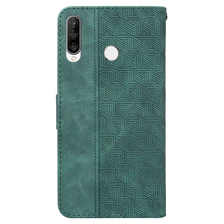 For Huawei P30 Lite / nova 4e Geometric Embossed Leather Phone Case