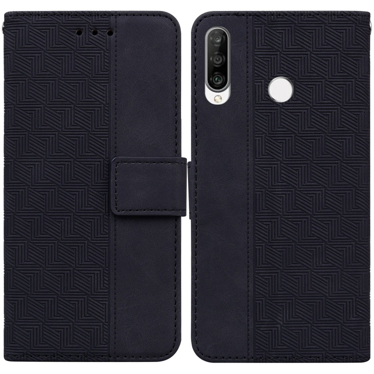 For Huawei P30 Lite / nova 4e Geometric Embossed Leather Phone Case