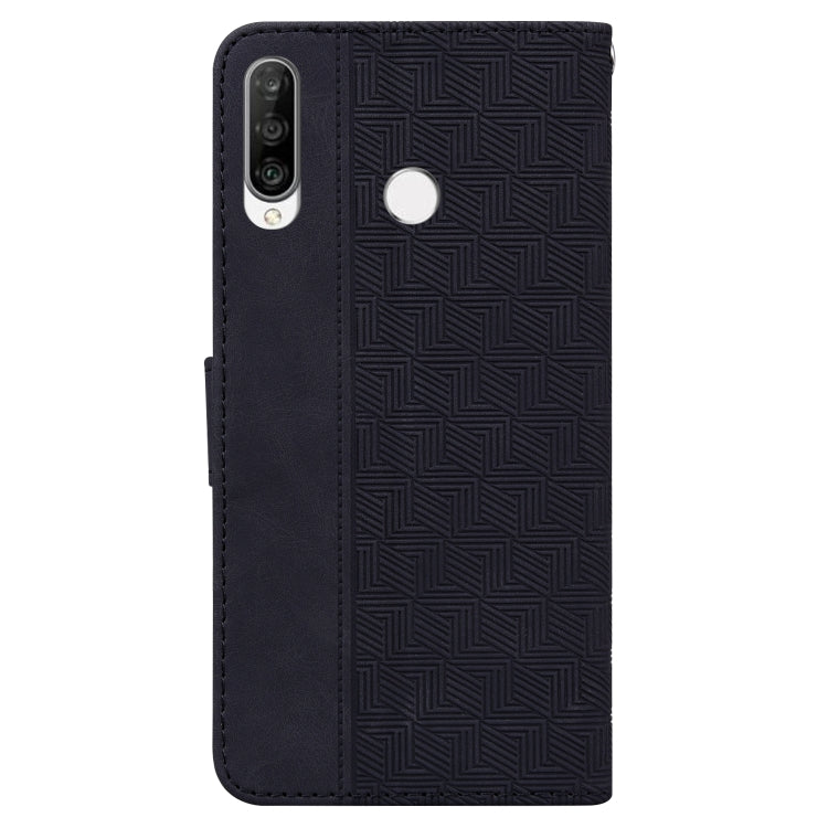 For Huawei P30 Lite / nova 4e Geometric Embossed Leather Phone Case