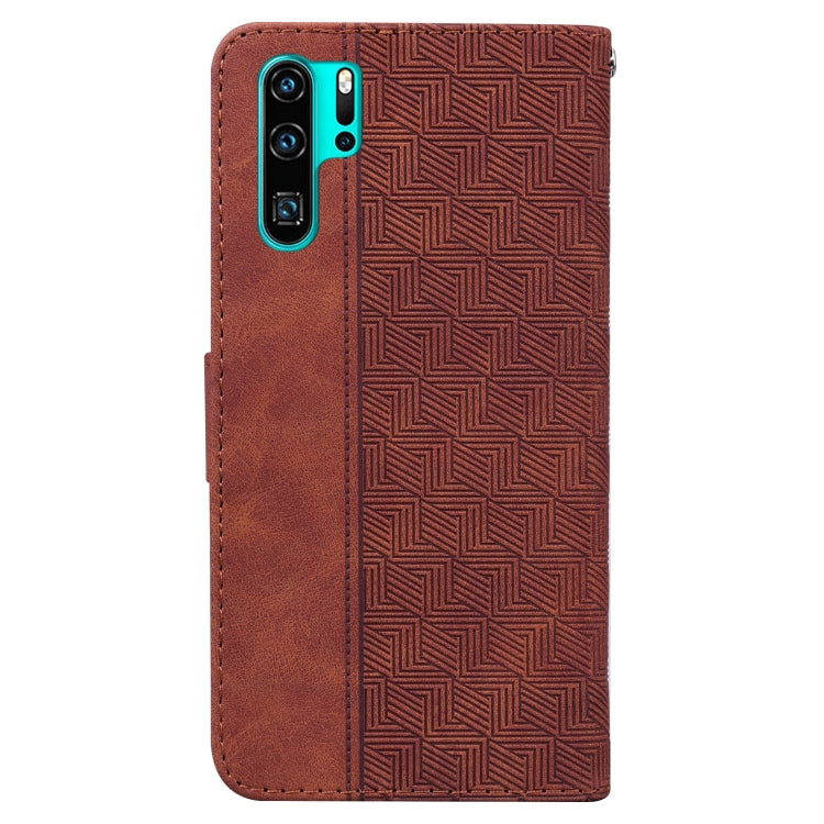 For Huawei P30 Pro Geometric Embossed Leather Phone Case