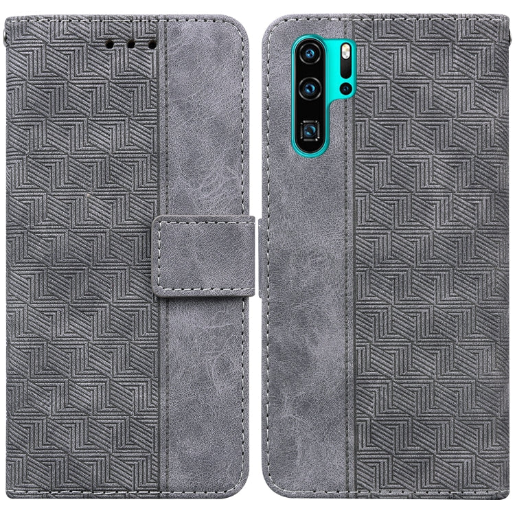 For Huawei P30 Pro Geometric Embossed Leather Phone Case