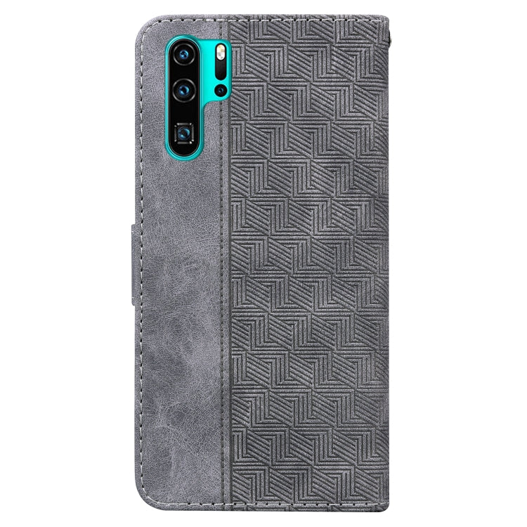 For Huawei P30 Pro Geometric Embossed Leather Phone Case