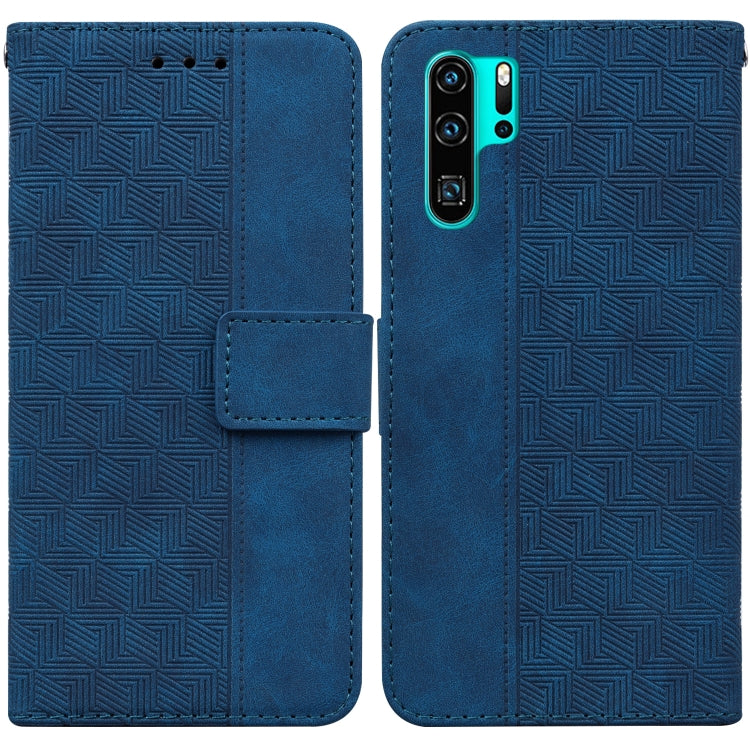 For Huawei P30 Pro Geometric Embossed Leather Phone Case