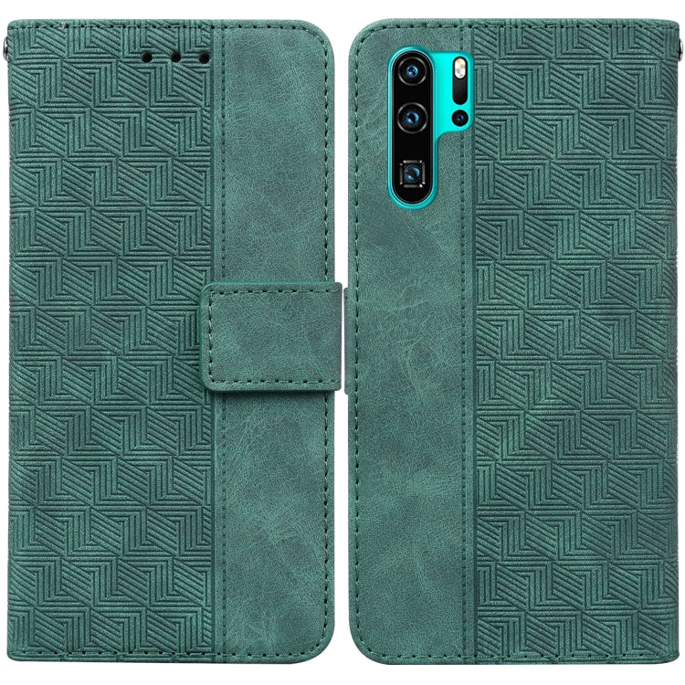 For Huawei P30 Pro Geometric Embossed Leather Phone Case