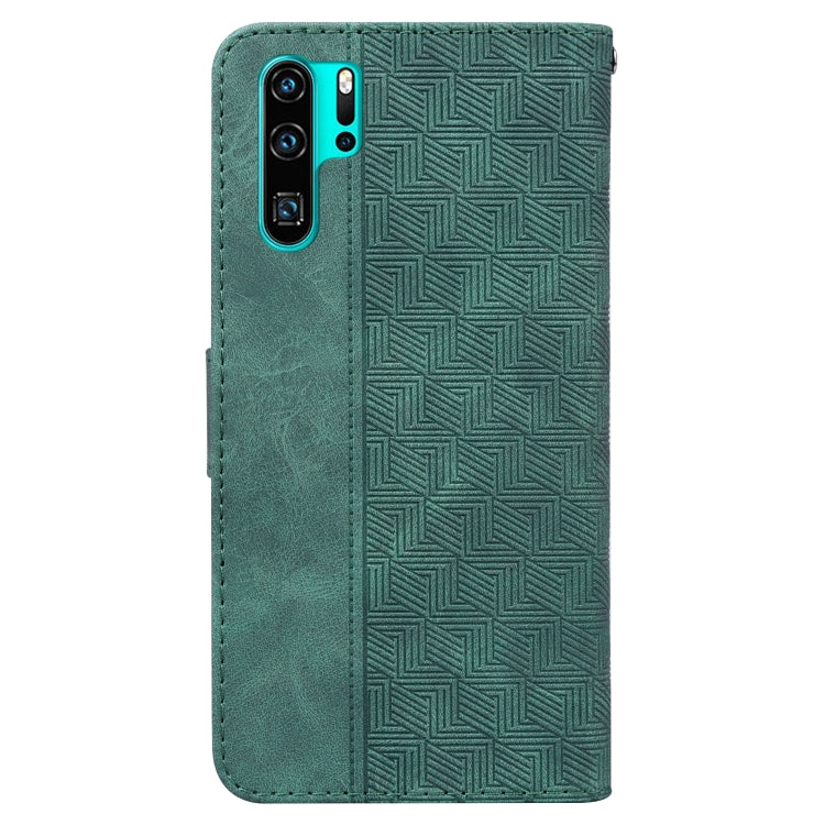 For Huawei P30 Pro Geometric Embossed Leather Phone Case