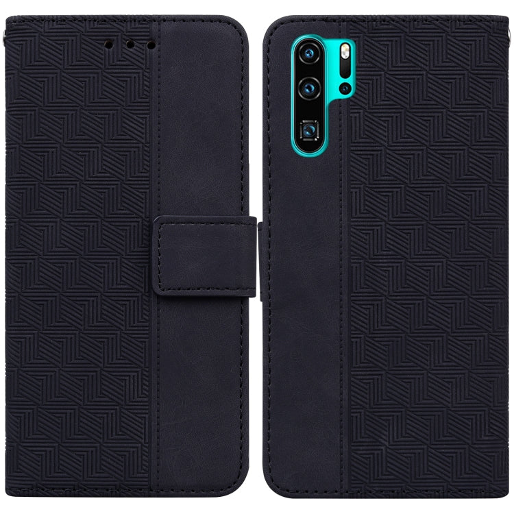 For Huawei P30 Pro Geometric Embossed Leather Phone Case