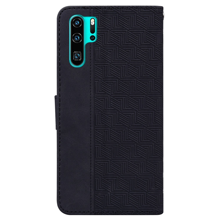 For Huawei P30 Pro Geometric Embossed Leather Phone Case