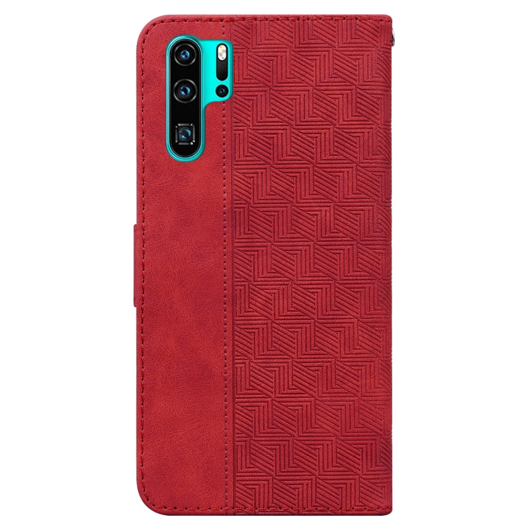 For Huawei P30 Pro Geometric Embossed Leather Phone Case