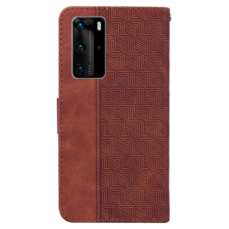 For Huawei P40 Pro Geometric Embossed Leather Phone Case