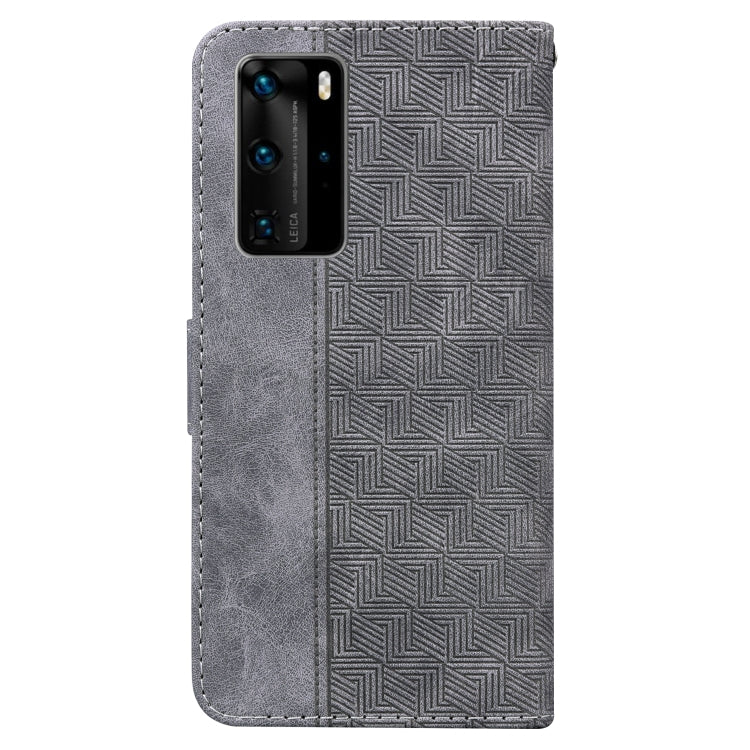 For Huawei P40 Pro Geometric Embossed Leather Phone Case