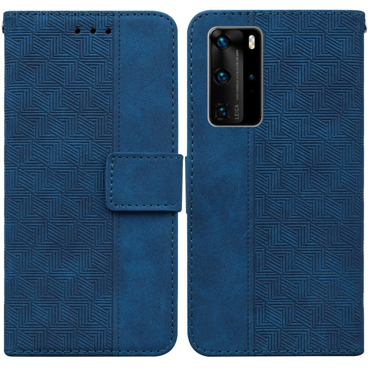 For Huawei P40 Pro Geometric Embossed Leather Phone Case