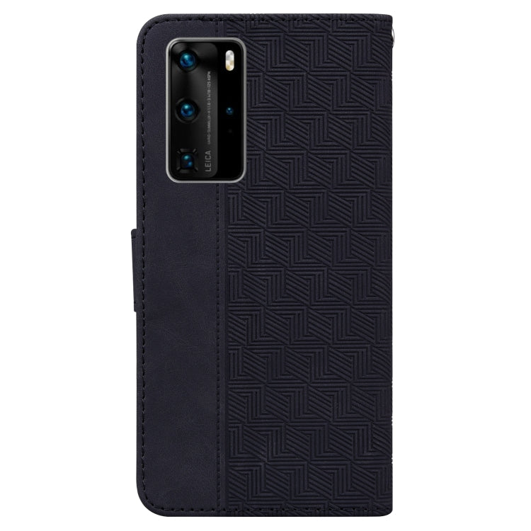 For Huawei P40 Pro Geometric Embossed Leather Phone Case