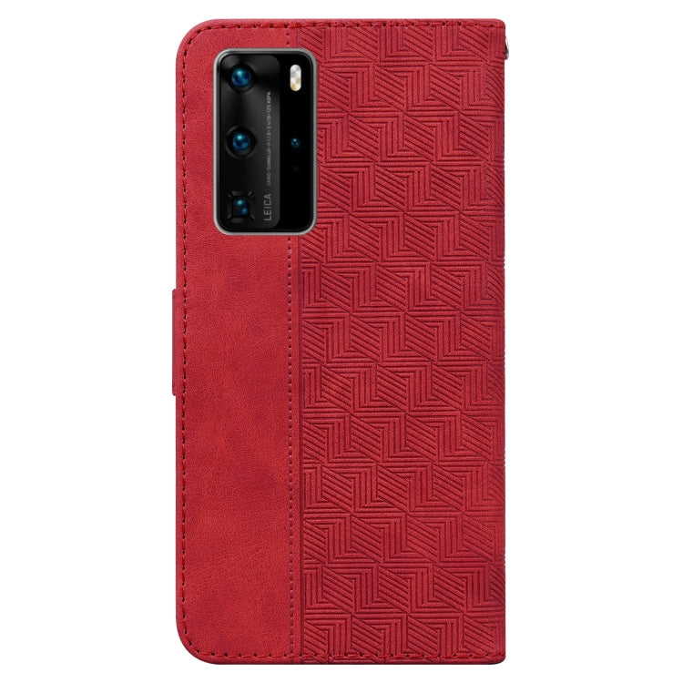 For Huawei P40 Pro Geometric Embossed Leather Phone Case