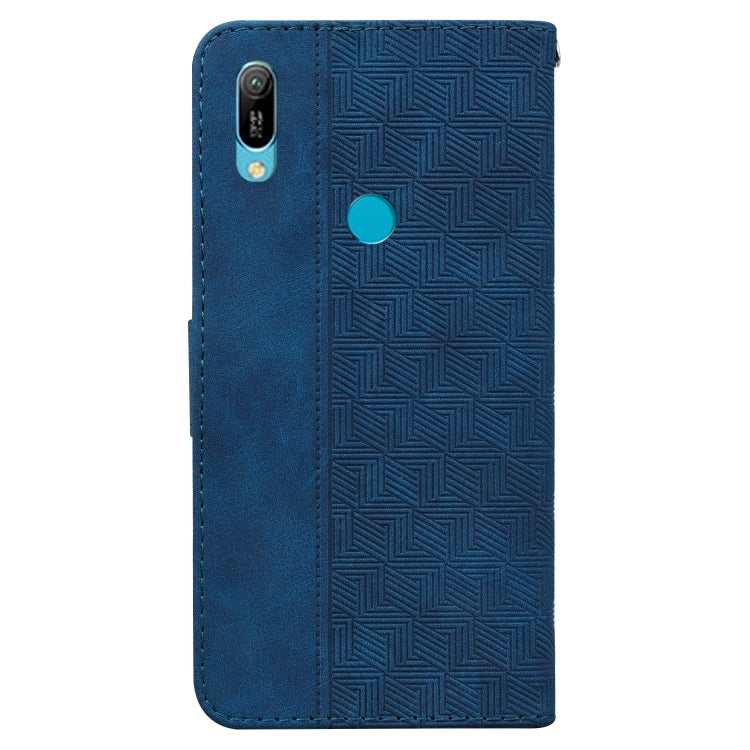 For Huawei Y6 2019 Geometric Embossed Leather Phone Case