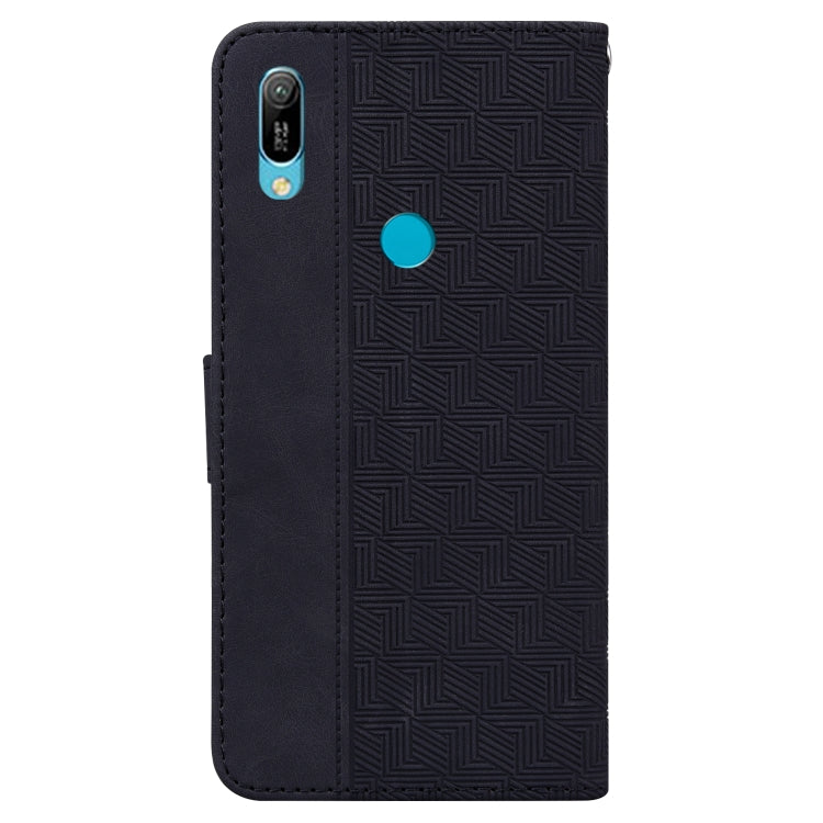 For Huawei Y6 2019 Geometric Embossed Leather Phone Case