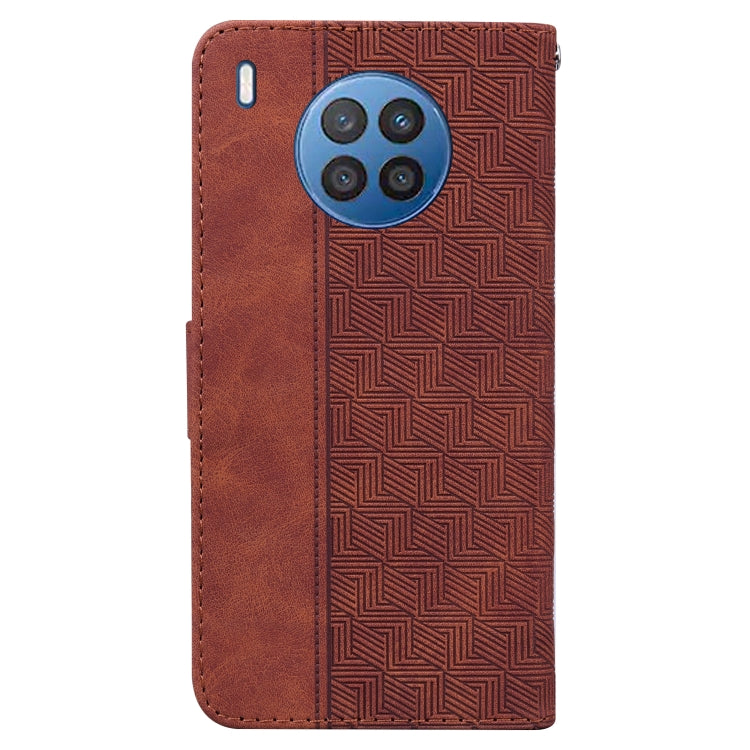 For Huawei nova 8i/Honor 50 Lite Overseas Version Geometric Embossed Leather Phone Case