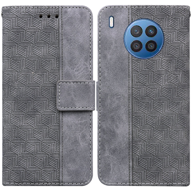 For Huawei nova 8i/Honor 50 Lite Overseas Version Geometric Embossed Leather Phone Case