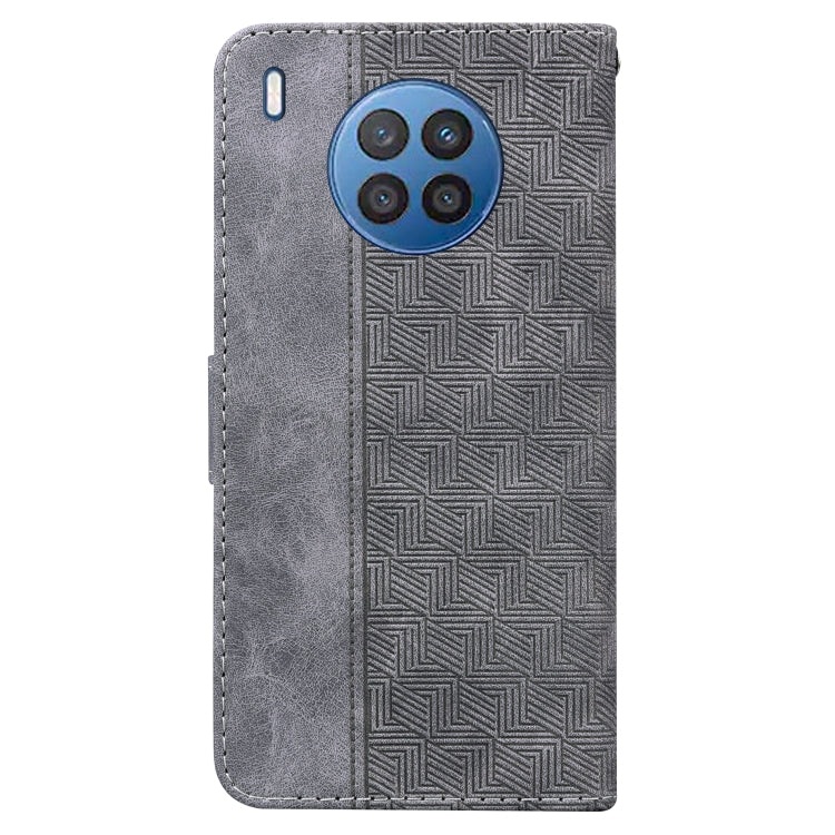 For Huawei nova 8i/Honor 50 Lite Overseas Version Geometric Embossed Leather Phone Case