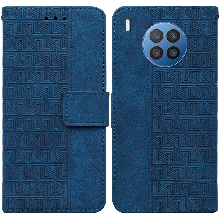 For Huawei nova 8i/Honor 50 Lite Overseas Version Geometric Embossed Leather Phone Case