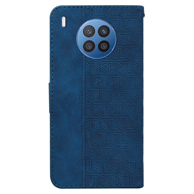 For Huawei nova 8i/Honor 50 Lite Overseas Version Geometric Embossed Leather Phone Case