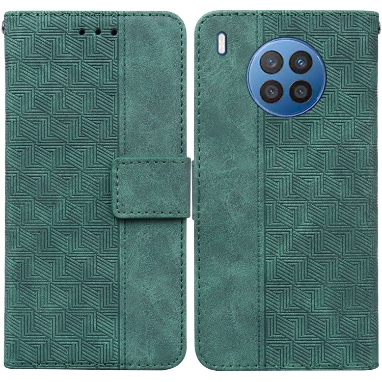 For Huawei nova 8i/Honor 50 Lite Overseas Version Geometric Embossed Leather Phone Case