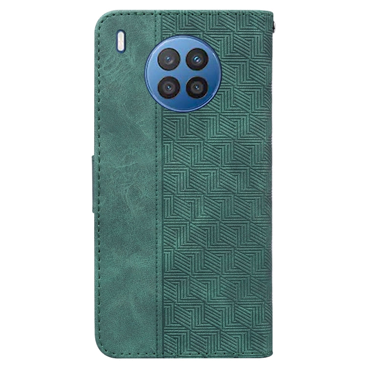 For Huawei nova 8i/Honor 50 Lite Overseas Version Geometric Embossed Leather Phone Case