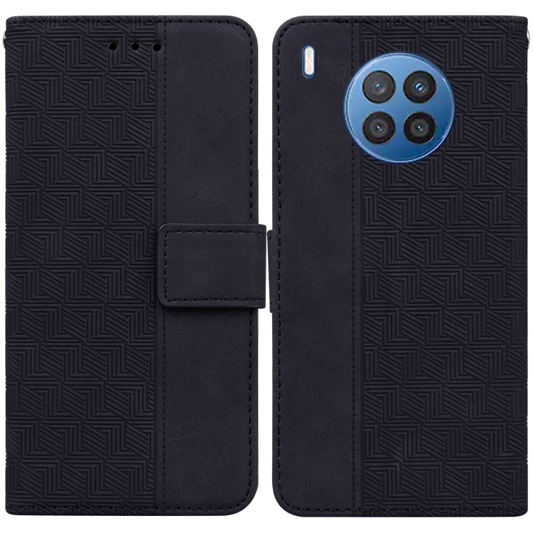 For Huawei nova 8i/Honor 50 Lite Overseas Version Geometric Embossed Leather Phone Case