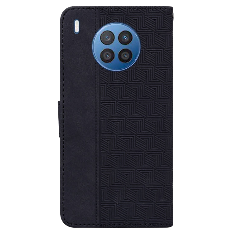 For Huawei nova 8i/Honor 50 Lite Overseas Version Geometric Embossed Leather Phone Case